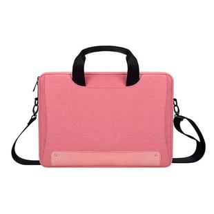 DJ08 Oxford Cloth Waterproof Wear-resistant Laptop Bag for 15.4 inch Laptops, with Concealed Handle & Luggage Tie Rod & Adjustable Shoulder Strap (Pink)