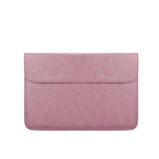 PU01S PU Leather Horizontal Invisible Magnetic Buckle Laptop Inner Bag for 15.4 inch laptops (Pink)