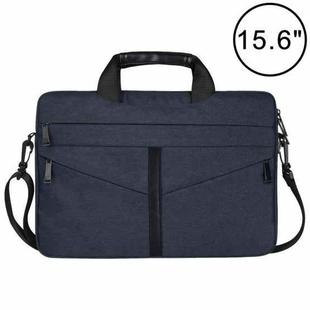 15.6 inch Breathable Wear-resistant Fashion Business Shoulder Handheld Zipper Laptop Bag with Shoulder Strap (Navy Blue)
