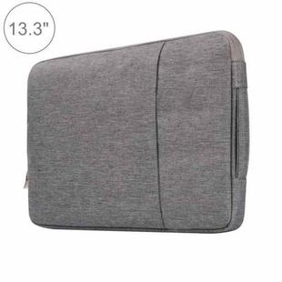 13.3 inch Universal Fashion Soft Laptop Denim Bags Portable Zipper Notebook Laptop Case Pouch for MacBook Air / Pro, Lenovo and other Laptops, Size: 35.5x26.5x2cm(Grey)