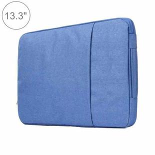 13.3 inch Universal Fashion Soft Laptop Denim Bags Portable Zipper Notebook Laptop Case Pouch for MacBook Air / Pro, Lenovo and other Laptops, Size: 35.5x26.5x2cm (Blue)