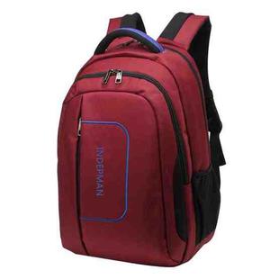 INDEPMAN DL-B015A Fashion Business Style 15 inch Nylon Laptop Notebook Computer Bag Backpack Shoulders Bag with Adjustable S-shaped Shoulder Strap for Men and Women, Size: 33 x 48 x 14 cm(Red)