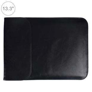 13.3 inch PU + Nylon Laptop Bag Case Sleeve Notebook Carry Bag, For MacBook, Samsung, Xiaomi, Lenovo, Sony, DELL, ASUS, HP(Black)