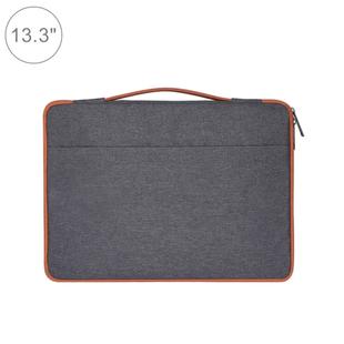 13.3 inch Fashion Casual Polyester + Nylon Laptop Handbag Briefcase Notebook Cover Case, For Macbook, Samsung, Lenovo, Xiaomi, Sony, DELL, CHUWI, ASUS, HP (Grey)