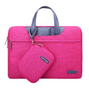 15.6 inch Cartinoe Business Series Exquisite Zipper Portable Handheld Laptop Bag with Independent Power Package for MacBook, Lenovo and other Laptops, Internal Size:36.5x24.0x3.0cm(Magenta)
