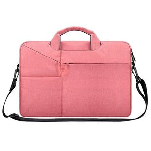 ST02S Waterproof Tear Resistance Hidden Portable Strap One-shoulder Handbag for 13.3 inch Laptops, with Suitcase Belt(Pink)