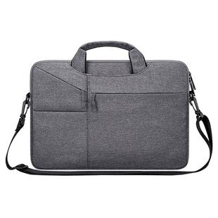 ST02S Waterproof Tear Resistance Hidden Portable Strap One-shoulder Handbag for 14.1 inch Laptops, with Suitcase Belt(Dark Gray)