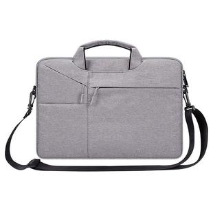 ST02S Waterproof Tear Resistance Hidden Portable Strap One-shoulder Handbag for 14.1 inch Laptops, with Suitcase Belt(Light Grey)
