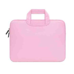 13.3 inch Portable Air Permeable Handheld Sleeve Bag for MacBook Air / Pro, Lenovo and other Laptops, Size: 34x25.5x2.5cm(Pink)