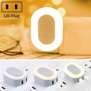 HAPTIME YGH-537 2.1A Portable Plug-in Dual USB Ports Wall Charger with LED Night Light, US Plug