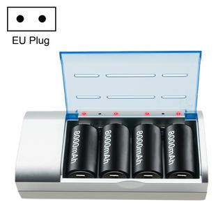 AC 100-240V 4 Slot Battery Charger for AA & AAA & C / D Size Battery, EU Plug