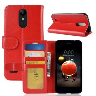 For LG K8 (2018) PU + TPU Crazy Horse Texture Horizontal Flip Leather Case with Wallet & Holder & Card Slots (Red)