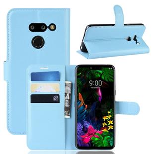 Litchi Texture Horizontal Flip Leather Case for LG G8 ThinQ, with Wallet & Holder & Card Slots (Blue)
