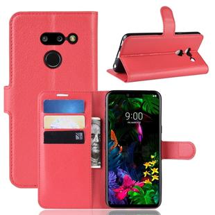 Litchi Texture Horizontal Flip Leather Case for LG G8 ThinQ, with Wallet & Holder & Card Slots (Red)