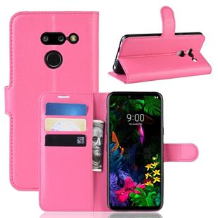 Litchi Texture Horizontal Flip Leather Case for LG G8 ThinQ, with Wallet & Holder & Card Slots (Rose Red)