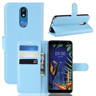 Litchi Texture Horizontal Flip Leather Case for LG K40, with Wallet & Holder & Card Slots (Blue)