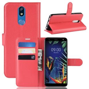Litchi Texture Horizontal Flip Leather Case for LG K40, with Wallet & Holder & Card Slots (Red)