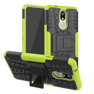 Shockproof  PC + TPU Tire Pattern Case for LG K40, with Holder (Green)