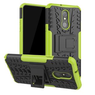 Tire Texture TPU+PC Shockproof Case for LG Q Stylo 5, with Holder(Green)