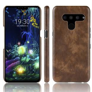 Shockproof Litchi Texture PC + PU Protective Case for LG V50 ThinQ 5G (Brown)