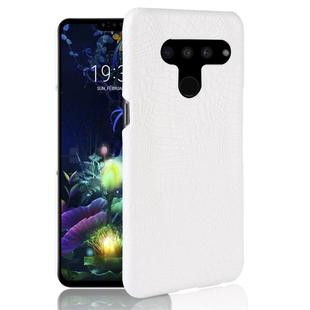 Shockproof Crocodile Texture PC + PU Protective Case for LG V50 ThinQ 5G (White)