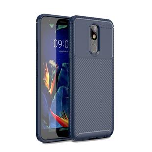 Carbon Fiber Texture Shockproof TPU Case for LG K40 (Blue)