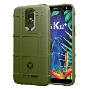 Shockproof Rugged Shield Full Coverage Protective Silicone Case for LG K12+ (Army Green)
