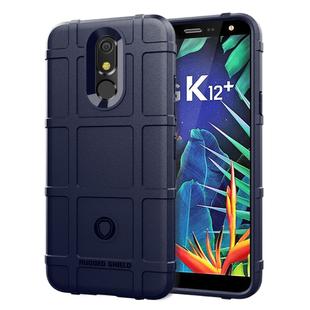 Shockproof Rugged Shield Full Coverage Protective Silicone Case for LG K12+ (Blue)