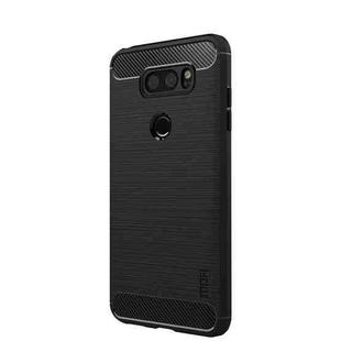 MOFI Brushed Texture Carbon Fiber Soft TPU Case for LG V30S ThinQ(Black)