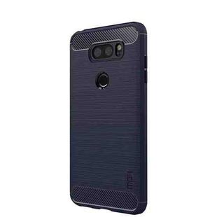 MOFI Brushed Texture Carbon Fiber Soft TPU Case for LG V30S ThinQ(Blue)