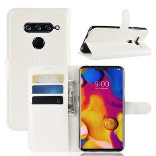 Litchi Texture Horizontal Flip Leather Case for LG V40 ThinQ, with Holder & Card Slots & Wallet(White)
