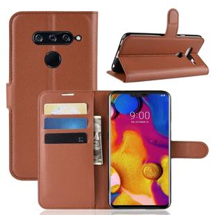 Litchi Texture Horizontal Flip Leather Case for LG V40 ThinQ, with Holder & Card Slots & Wallet(Brown)