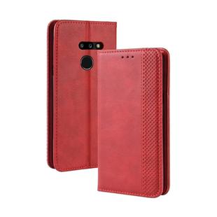 Magnetic Buckle Retro Texture Horizontal Flip Leather Case for LG G8 ThinQ, with Holder & Card Slots & Wallet (Red)