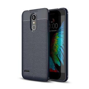 For LG K8 (2018) Litchi Texture Soft TPU Protective Back Cover Case (Navy Blue)