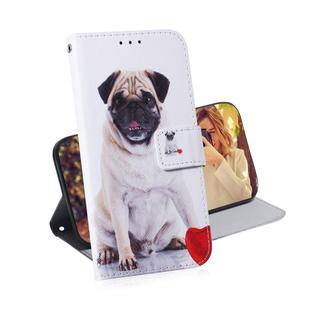 Pug Pattern Coloured Drawing Horizontal Flip Leather Case for LG G8 ThinQ, with Holder & Card Slots & Wallet