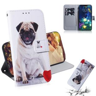 Pug Pattern Coloured Drawing Horizontal Flip Leather Case for LG V50 ThinQ 5G, with Holder & Card Slots & Wallet