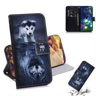 Wolf and Dog Pattern Coloured Drawing Horizontal Flip Leather Case for LG V50 ThinQ 5G, with Holder & Card Slots & Wallet