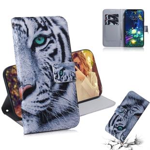 Tiger Pattern Coloured Drawing Horizontal Flip Leather Case for LG V50 ThinQ 5G, with Holder & Card Slots & Wallet