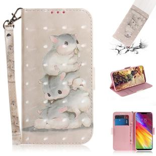 3D Colored Drawing Squirrels Pattern Horizontal Flip Leather Case for LG Q Stylo 5, with Holder & Card Slots & Wallet