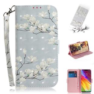3D Colored Drawing Magnolia Pattern Horizontal Flip Leather Case for LG Q Stylo 5, with Holder & Card Slots & Wallet