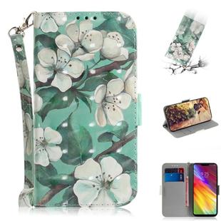 3D Colored Drawing Watercolor Flower Pattern Horizontal Flip Leather Case for LG Q Stylo 5, with Holder & Card Slots & Wallet