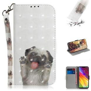 3D Colored Drawing Dog Pattern Horizontal Flip Leather Case for LG Q Stylo 5, with Holder & Card Slots & Wallet