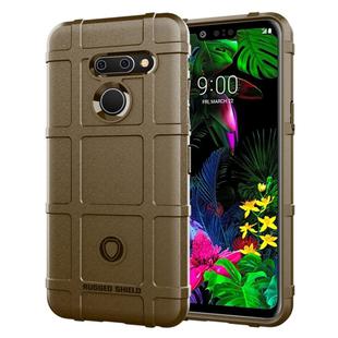 Shockproof Rugged  Shield Full Coverage Protective Silicone Case for LG G8 ThinQ (Brown)