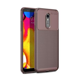 Carbon Fiber Texture Shockproof TPU Case for LG Q Stylo 5 (Brown)