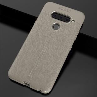 Litchi Texture TPU Shockproof Case for LG V40 ThinQ (Grey)