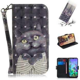 3D Painting Embrace Cat Pattern Coloured Drawing Horizontal Flip Leather Case for LG Q60, with Holder & Card Slots & Wallet