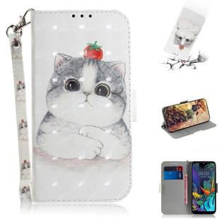3D Painting Cute Cat Pattern Coloured Drawing Horizontal Flip Leather Case for LG K50, with Holder & Card Slots & Wallet