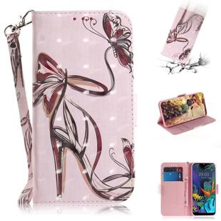 3D Painting Butterfly High Heels Pattern Coloured Drawing Horizontal Flip Leather Case for LG K50, with Holder & Card Slots & Wallet