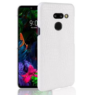 Shockproof Crocodile Texture PC + PU Case for LG G8 ThinQ (White)