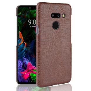 Shockproof Crocodile Texture PC + PU Case for LG G8 ThinQ (Brown)